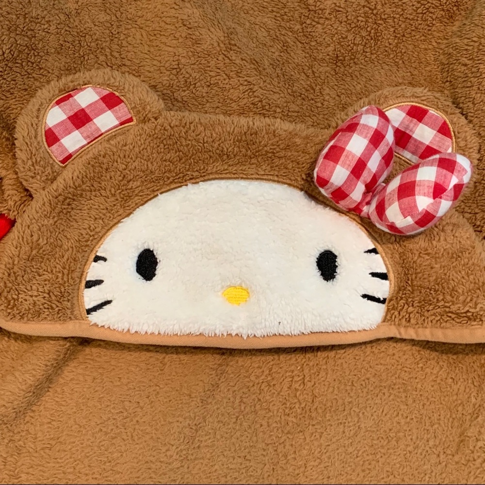 Hello Kitty Brown Bear Red Plaid Blanket